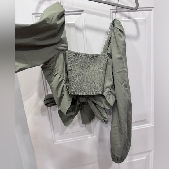 MABLE Sage Green Wrap Blouse - Picture 5 of 7